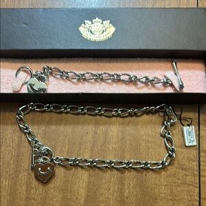 Juicy Couture necklace choker and bracelet set jewelry NEW Y2K